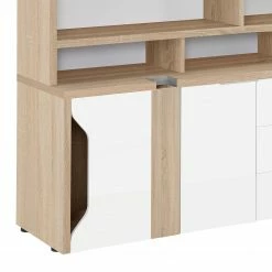 Maja Möbel Aktenregal eDJUST - Hochglanz Weiß / Eiche Sonoma Dekor - Schublade rechts -Wohnzimmermöbel boutique en ligne 1000170555 190423 11482600156 GALLERYIMAGES P000000001000170555