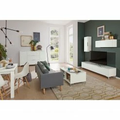 Maja Möbel Hängeschrank Shino II - Glas Weiß / Weiß -Wohnzimmermöbel boutique en ligne 1000170586 190619 12393000007 MOOD GALLERYIMAGES P000000001000170587 mood