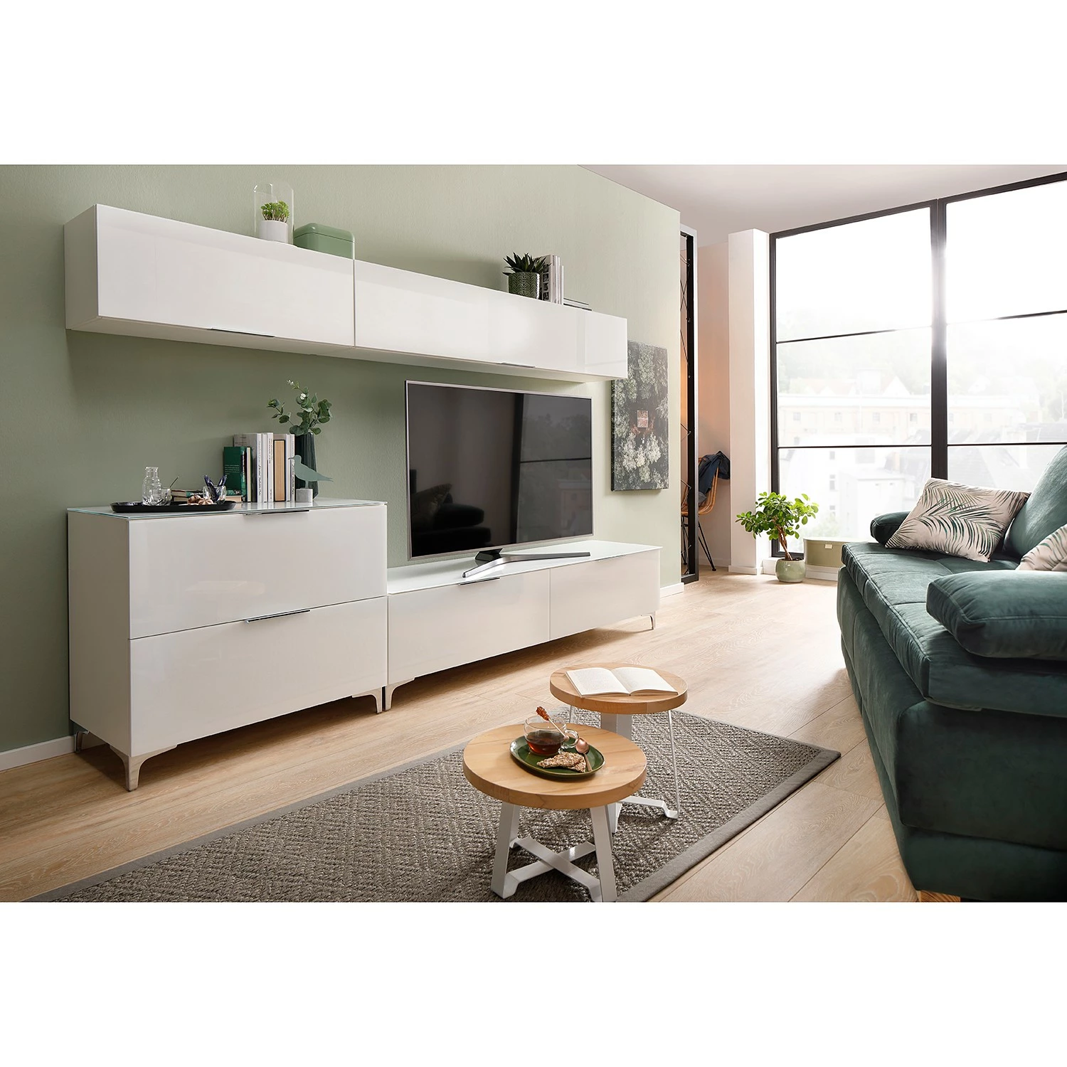 Maja Möbel Hängeschrank Shino I - Glas Weiß / Weiß - Breite: 180 cm 2 Maja Möbel Hängeschrank Shino I - Glas Weiß / Weiß - Breite: 180 cm – Bild 2