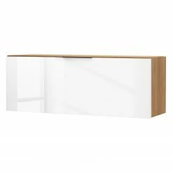 Maja Möbel Hängeschrank Shino I - Glas Weiß / Eiche Riviera Dekor - Breite: 90 cm