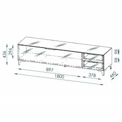 Maja Möbel TV-Lowboard Shino IV - Glas Weiß / Eiche Riviera Dekor -Wohnzimmermöbel boutique en ligne 1000170605 190418 12393300050 GALLERYIMAGES P000000001000170605