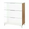 Maja Möbel Kommode Shino I - Glas Weiß / Eiche Riviera Dekor - Höhe: 109 cm