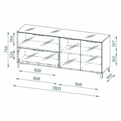 Maja Möbel Sideboard Shino II - Glas Weiß / Eiche Riviera Dekor -Wohnzimmermöbel boutique en ligne 1000170608 190418 12393400067 GALLERYIMAGES P000000001000170608