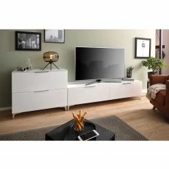 Maja Möbel Kommode Shino I - Glas Weiß / Weiß - Höhe: 77 cm -Wohnzimmermöbel boutique en ligne 1000170634 190418 12394100159 MOOD GALLERYIMAGES P000000001000170634 mood