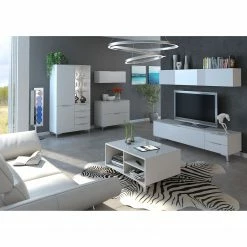 Maja Möbel Kommode Shino I - Glas Weiß / Weiß - Höhe: 77 cm -Wohnzimmermöbel boutique en ligne 1000170634 190418 12394100160 MOOD GALLERYIMAGES P000000001000170634 mood