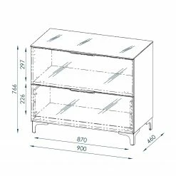 Maja Möbel Kommode Shino I - Glas Weiß / Weiß - Höhe: 77 cm -Wohnzimmermöbel boutique en ligne 1000170634 190418 12394100163 GALLERYIMAGES P000000001000170634