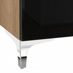 Maja Möbel Kommode Shino II - Glas Schwarz / Eiche Riviera Dekor -Wohnzimmermöbel boutique en ligne 1000170635 190418 12394100168 GALLERYIMAGES P000000001000170635