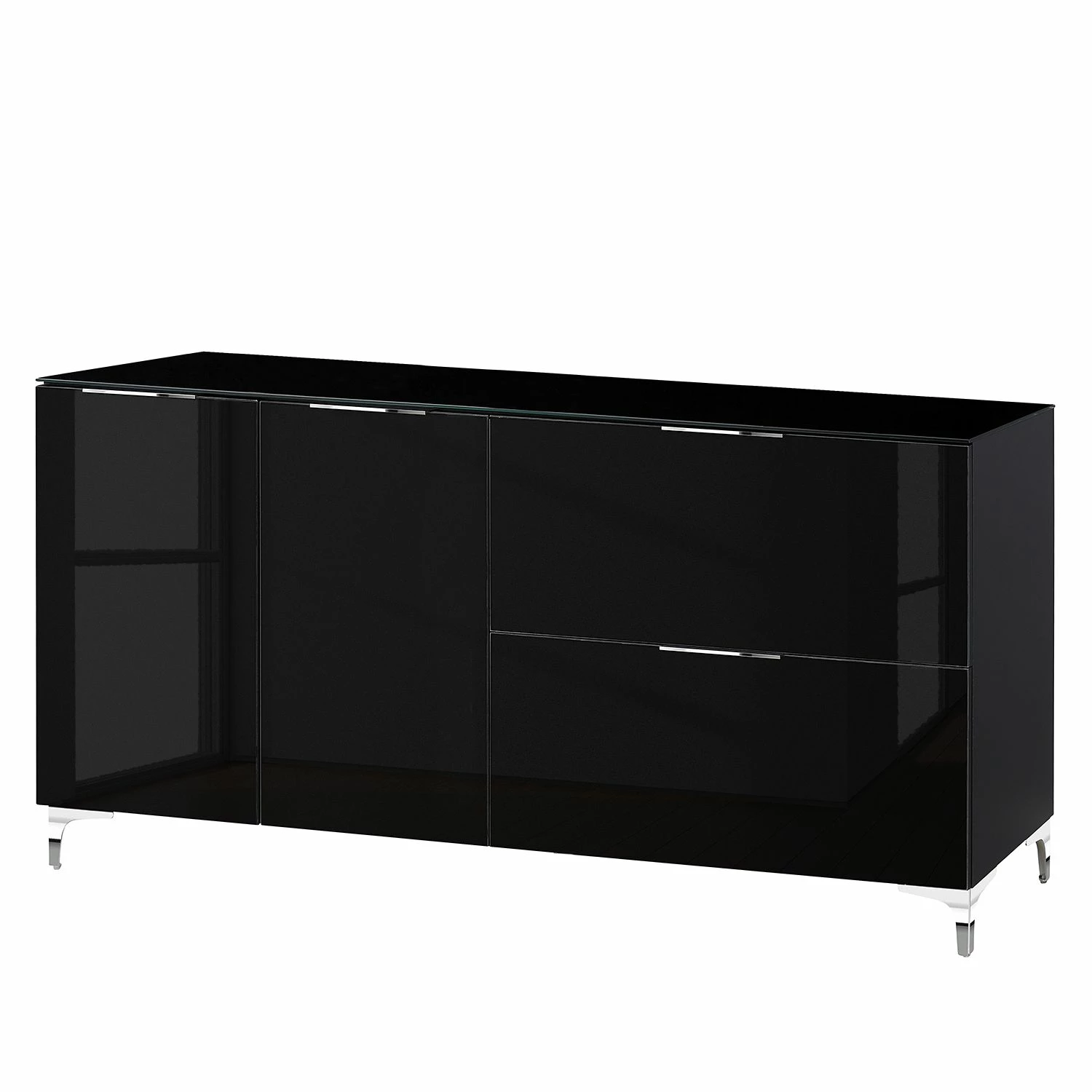 Maja Möbel Sideboard Shino II - Glas Schwarz / Schwarz 1 Maja Möbel Sideboard Shino II - Glas Schwarz / Schwarz