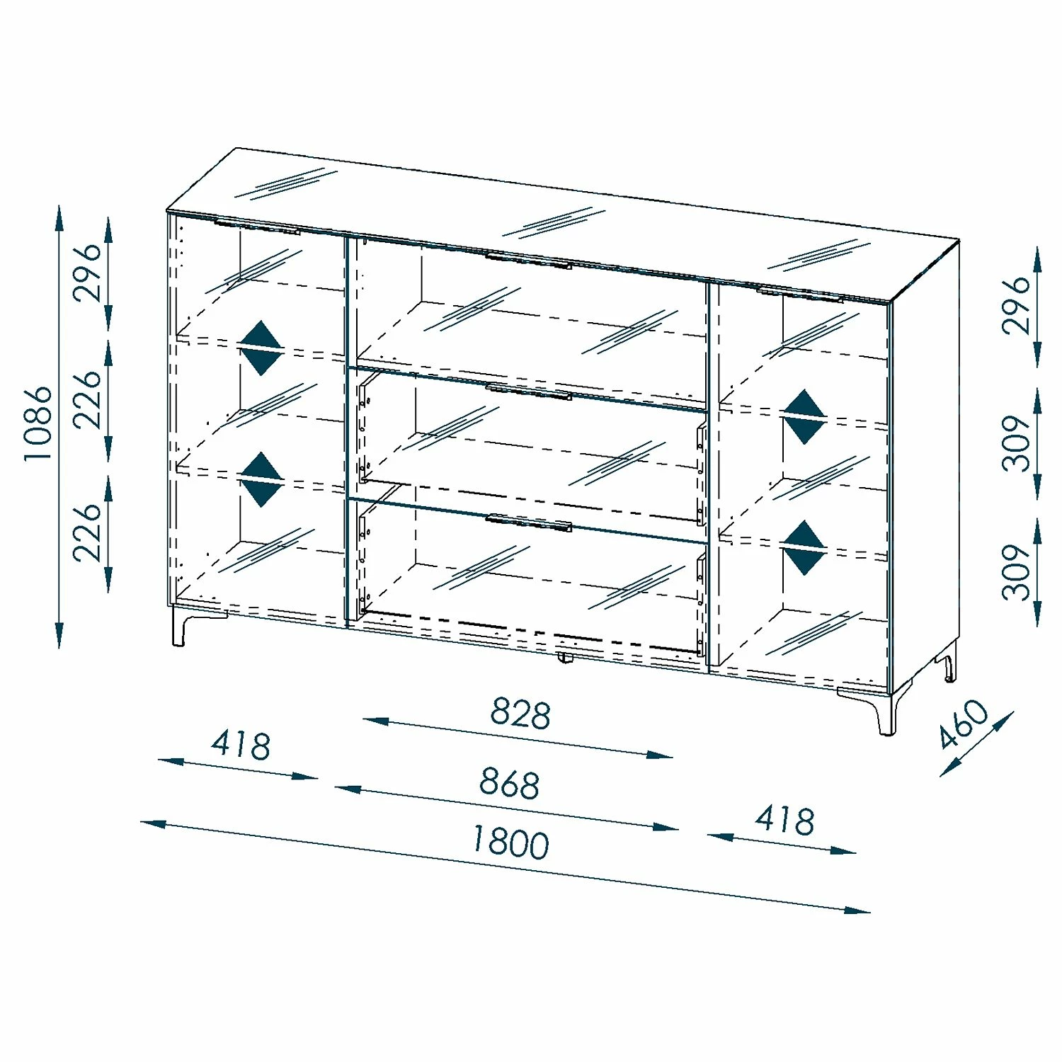 Maja Möbel Sideboard Shino IV - Glas Schwarz / Schwarz 4 Maja Möbel Sideboard Shino IV - Glas Schwarz / Schwarz – Bild 4