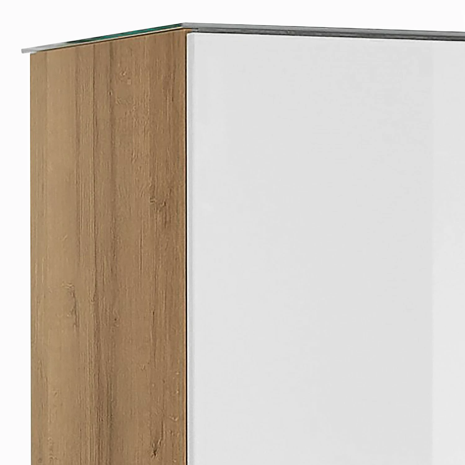 Maja Möbel Vitrinenschrank Shino - Inkl. Beleuchtung - Glas Weiß / Eiche Riviera Dekor 3 Maja Möbel Vitrinenschrank Shino - Inkl. Beleuchtung - Glas Weiß / Eiche Riviera Dekor – Bild 3