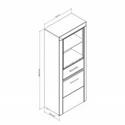 Loftscape Standvitrine Charnocks I - Hochglanz Weiß / Schwarz -Wohnzimmermöbel boutique en ligne 1000171301 190424 07575300005 GALLERYIMAGES P000000001000171301