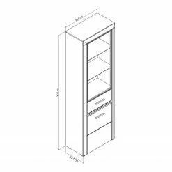 Loftscape Standvitrine Charnocks II - Hochglanz Weiß / Schwarz -Wohnzimmermöbel boutique en ligne 1000171312 190424 07575400021 GALLERYIMAGES P000000001000171312