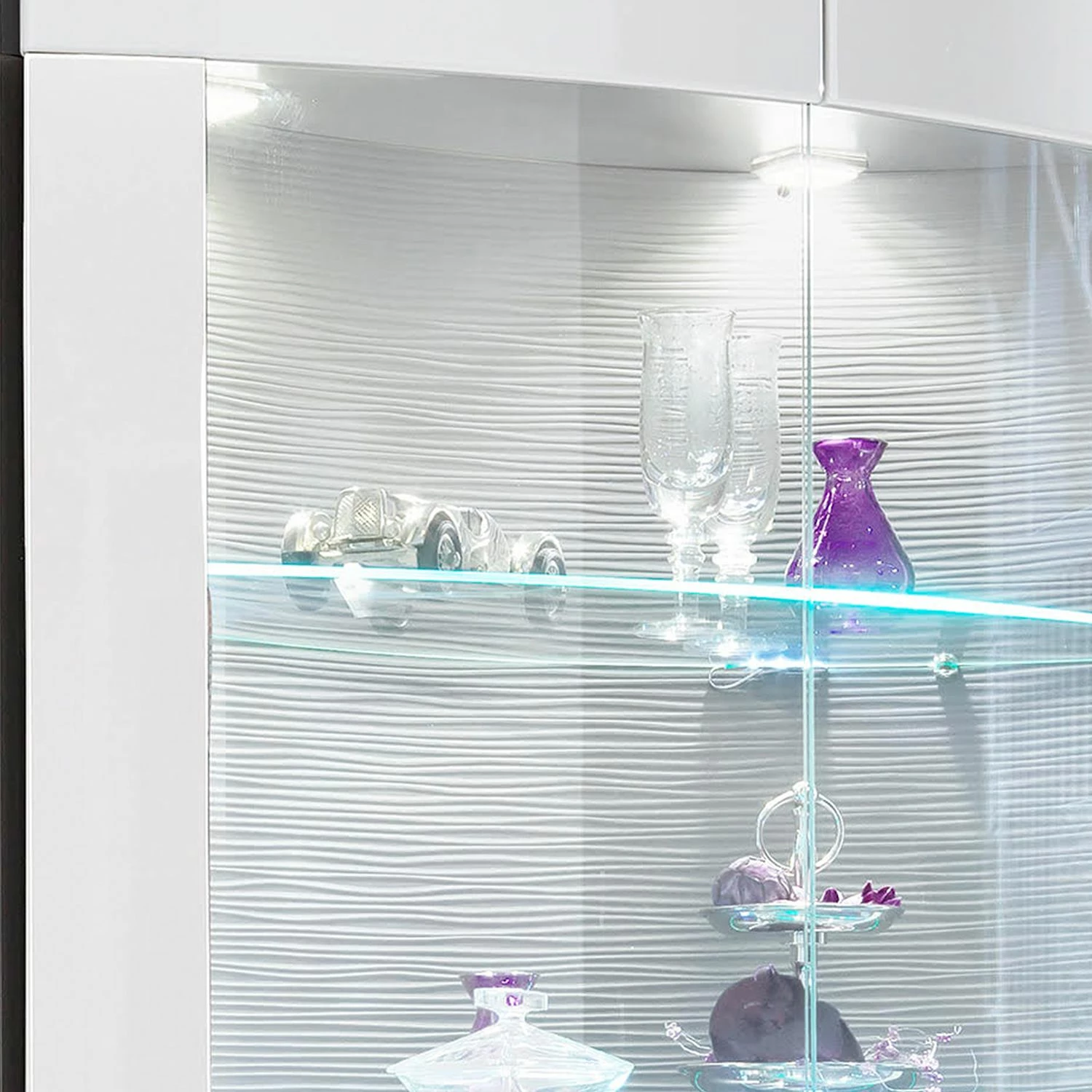 Loftscape Wohnwand Mury (4-teilig) - Hochglanz Weiß / Anthrazit 7 Loftscape Wohnwand Mury (4-teilig) - Hochglanz Weiß / Anthrazit – Bild 7