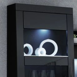 Loftscape Wohnwand Moitin (4-teilig) - Hochglanz Schwarz / Schwarz -Wohnzimmermöbel boutique en ligne 1000171354 190424 07580400277 GALLERYIMAGES P000000001000171354