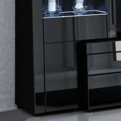 Loftscape Wohnwand Moitin (4-teilig) - Hochglanz Schwarz / Schwarz -Wohnzimmermöbel boutique en ligne 1000171354 190424 07580400278 GALLERYIMAGES P000000001000171354