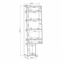 Loftscape Wohnwand Moitin (4-teilig) - Hochglanz Schwarz / Schwarz -Wohnzimmermöbel boutique en ligne 1000171354 190424 07580400280 GALLERYIMAGES P000000001000171354