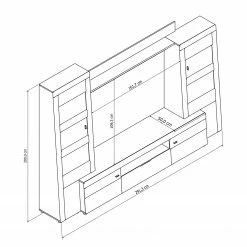 Loftscape Wohnwand Moitin (4-teilig) - Hochglanz Schwarz / Schwarz -Wohnzimmermöbel boutique en ligne 1000171354 190424 07580400283 GALLERYIMAGES P000000001000171354