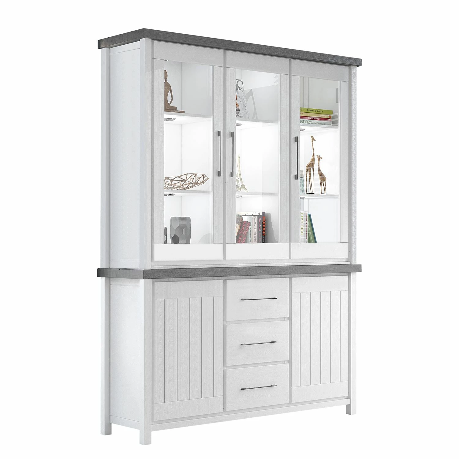 Ridgevalley Buffet Touros - Kiefer massiv - Kiefer Weiß / Grau 1 Ridgevalley Buffet Touros - Kiefer massiv - Kiefer Weiß / Grau