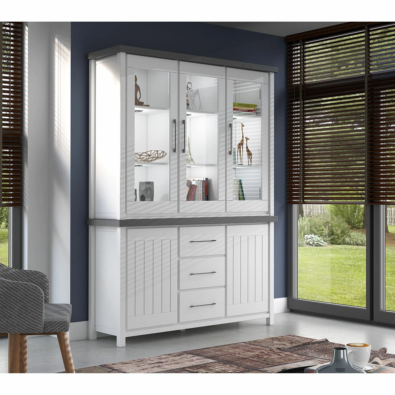 Ridgevalley Buffet Touros - Kiefer massiv - Kiefer Weiß / Grau 3 Ridgevalley Buffet Touros - Kiefer massiv - Kiefer Weiß / Grau – Bild 3