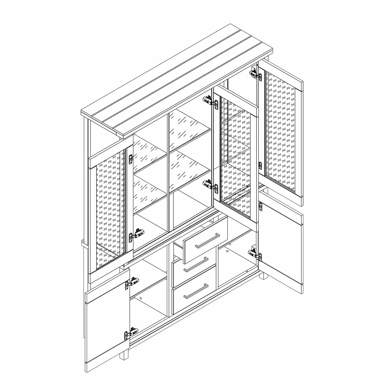 Ridgevalley Buffet Touros - Kiefer massiv - Kiefer Weiß / Grau 5 Ridgevalley Buffet Touros - Kiefer massiv - Kiefer Weiß / Grau – Bild 5