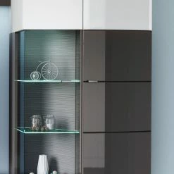 Loftscape Wohnwand Intento (4-teilig) - Hochglanz Weiß / Anthrazit -Wohnzimmermöbel boutique en ligne 1000171358 190424 07580500308 GALLERYIMAGES P000000001000171358