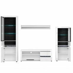 Loftscape Wohnwand Charnocks I (4-teilig) - Hochglanz Weiß / Schwarz -Wohnzimmermöbel boutique en ligne 1000171363 190424 07580600339 GALLERYIMAGES P000000001000171363