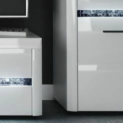 Loftscape Wohnwand Charnocks I (4-teilig) - Hochglanz Weiß / Schwarz -Wohnzimmermöbel boutique en ligne 1000171363 190424 07580600340 GALLERYIMAGES P000000001000171363