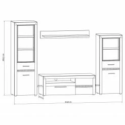 Loftscape Wohnwand Charnocks I (4-teilig) - Hochglanz Weiß / Schwarz -Wohnzimmermöbel boutique en ligne 1000171363 190424 07580600341 GALLERYIMAGES P000000001000171363