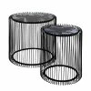 Kare Design Beistelltisch Wire (2-teilig) - Glas / Stahl - Schwarz