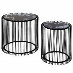 Kare Design Beistelltisch Wire (2-teilig) - Glas / Stahl - Schwarz -Wohnzimmermöbel boutique en ligne 1000172882 190429 08143900472 GALLERYIMAGES P000000001000172882