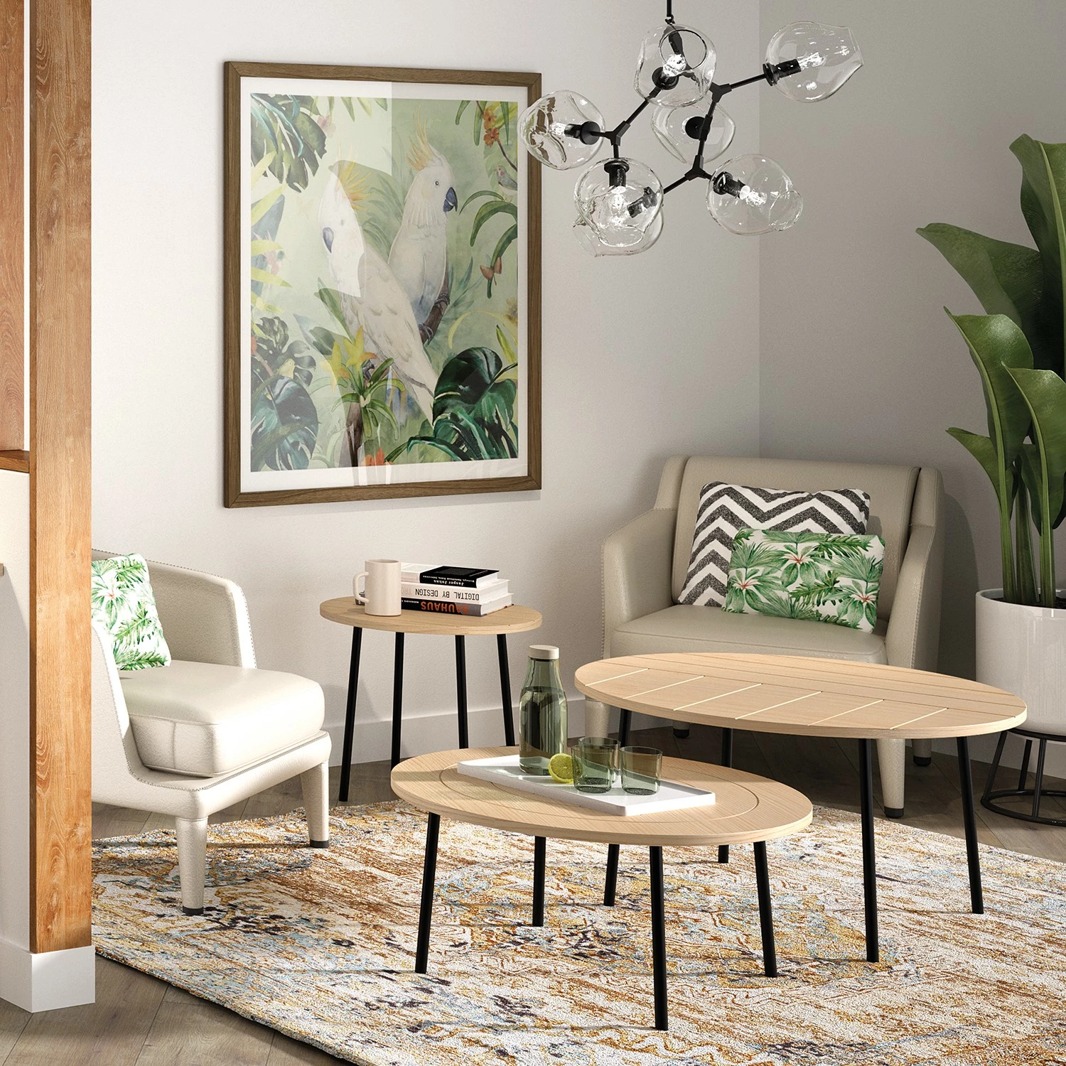 Temahome Couchtisch Ply - Echtholzfurnier - Eiche Hell - Durchmesser: 50 cm 2 Temahome Couchtisch Ply - Echtholzfurnier - Eiche Hell - Durchmesser: 50 cm – Bild 2