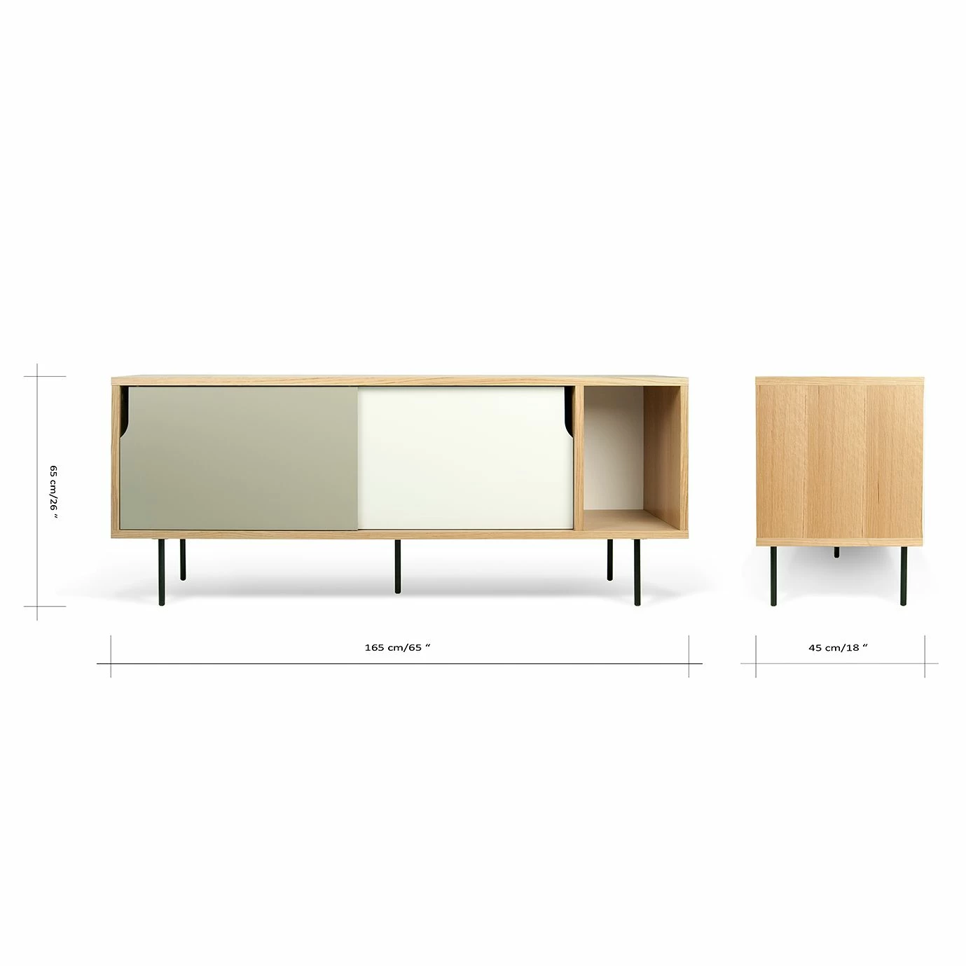 Temahome Sideboard Noa II - Weiß / Steingrau - Eiche 6 Temahome Sideboard Noa II - Weiß / Steingrau - Eiche – Bild 6