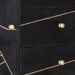 Jack & Alice Kommode Towa I - Akazie massiv / Metall - Schwarz / Gold -Wohnzimmermöbel boutique en ligne 1000172962 190503 07493600067 GALLERYIMAGES P000000001000172962