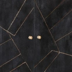 Jack & Alice Sideboard Towa - Akazie massiv / Metall - Schwarz / Gold -Wohnzimmermöbel boutique en ligne 1000172965 190503 07493700077 GALLERYIMAGES P000000001000172965