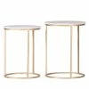 Jack & Alice Beistelltisch Ryo (2-teilig) - Marmor / Metall - Marmor Weiß / Gold