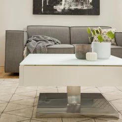 Fredriks Couchtisch Zenda - Weiß / Silber -Wohnzimmermöbel boutique en ligne 1000174642 200715 06264700027 DETAILS P000000001000174642