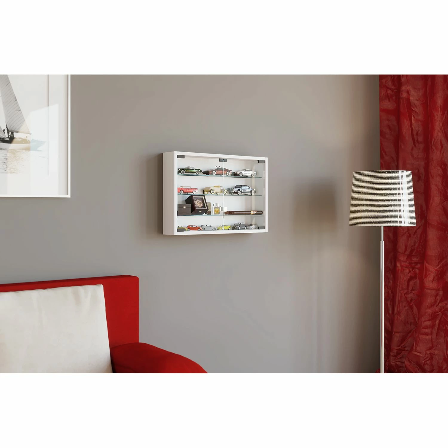 VCM Hängevitrine Mandosa I - Weiß 2 VCM Hängevitrine Mandosa I - Weiß – Bild 2