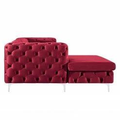 Jack & Alice Ecksofa Leominster - Samt - Bordeaux - Ottomane davorstehend links -Wohnzimmermöbel boutique en ligne 1000176174 190607 15400300019 GALLERYIMAGES P000000001000176174