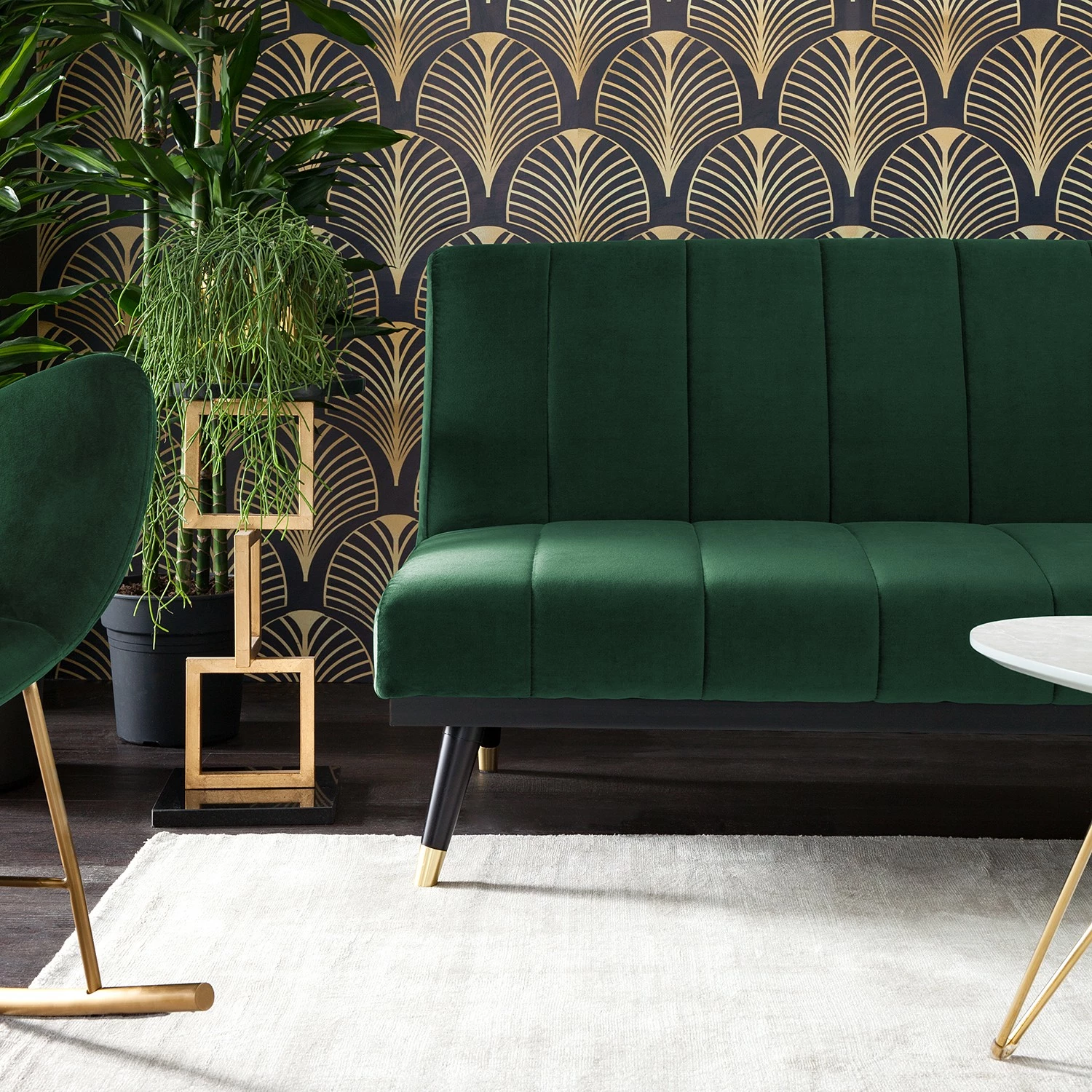 Jack & Alice Schlafsofa Lemming - Samt - Dunkelgrün 10 Jack & Alice Schlafsofa Lemming - Samt - Dunkelgrün – Bild 10