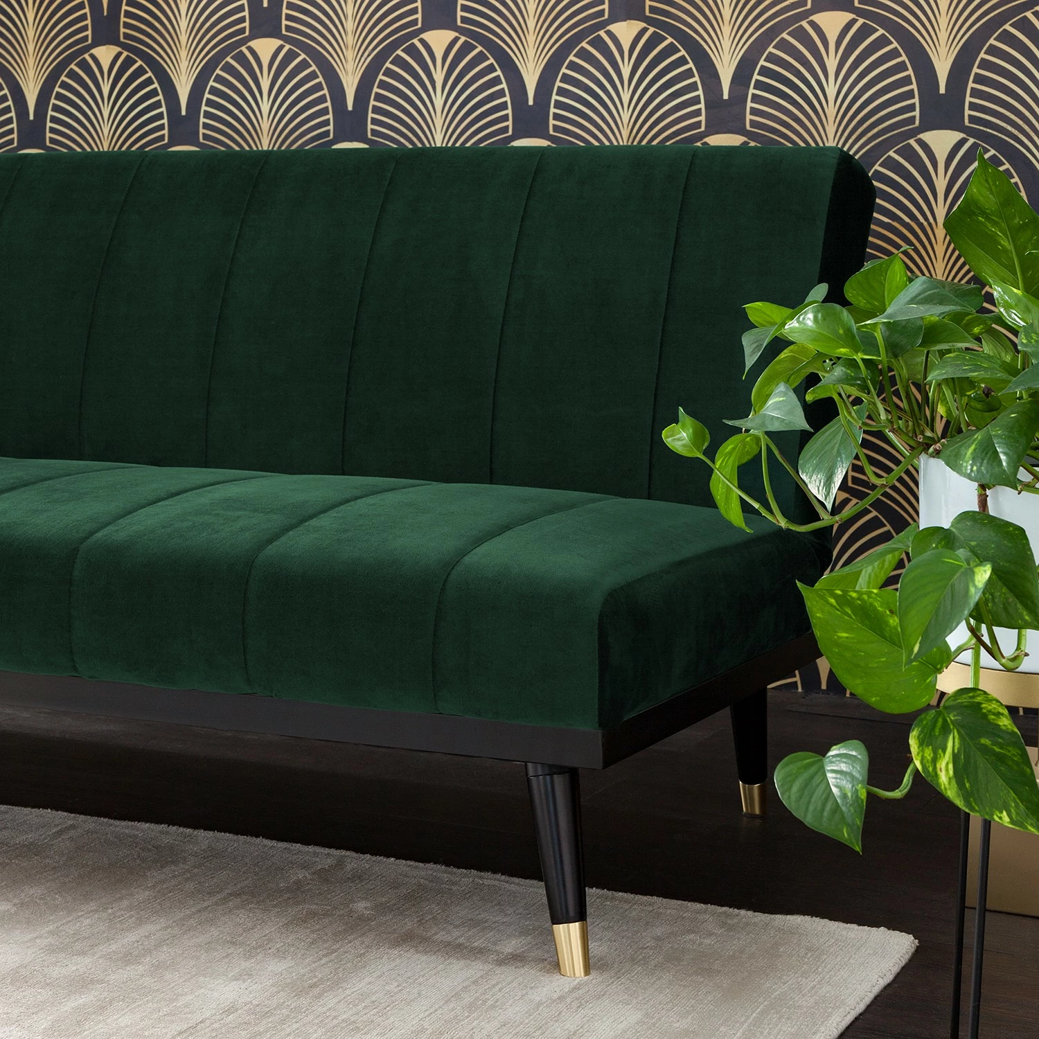 Jack & Alice Schlafsofa Lemming - Samt - Dunkelgrün 11 Jack & Alice Schlafsofa Lemming - Samt - Dunkelgrün – Bild 11