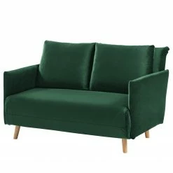 Jack & Alice Schlafsofa Lobau II - Samt - Dunkelgrün