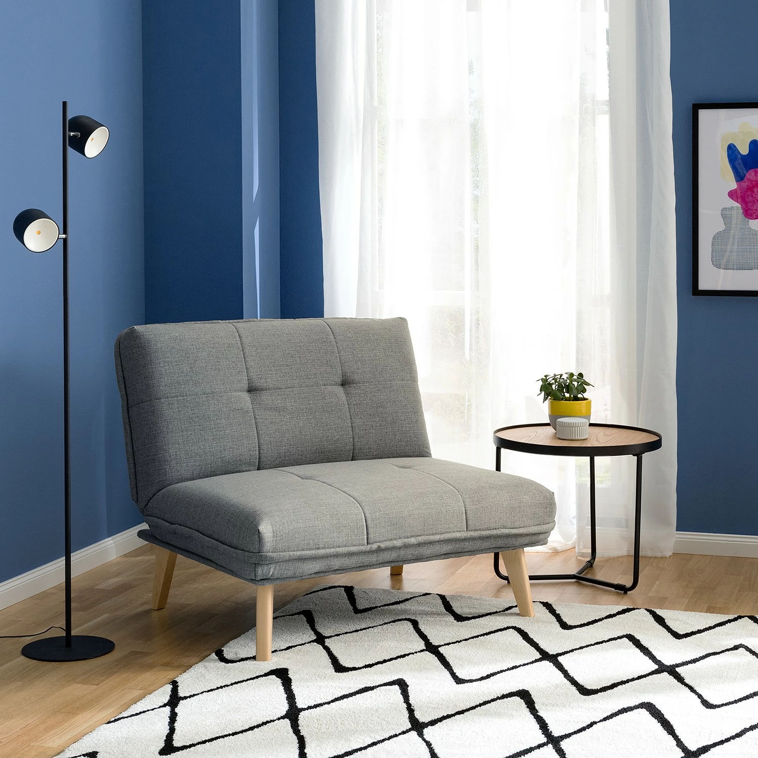 Fredriks Sessel Tibagi - Webstoff - Grau 2 Fredriks Sessel Tibagi - Webstoff - Grau – Bild 2