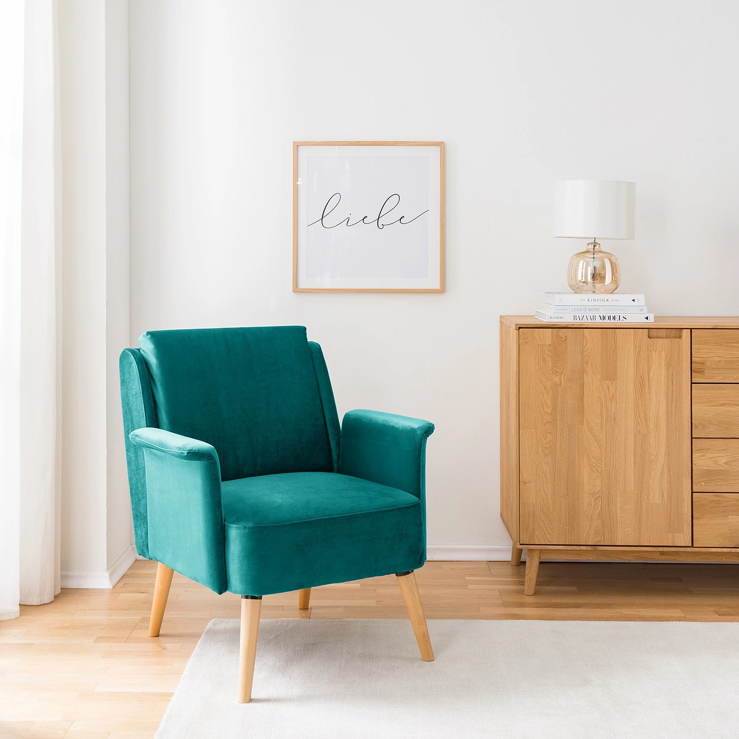 Mørteens Sessel Karnup - Samt - Petrol 2 Mørteens Sessel Karnup - Samt - Petrol – Bild 2