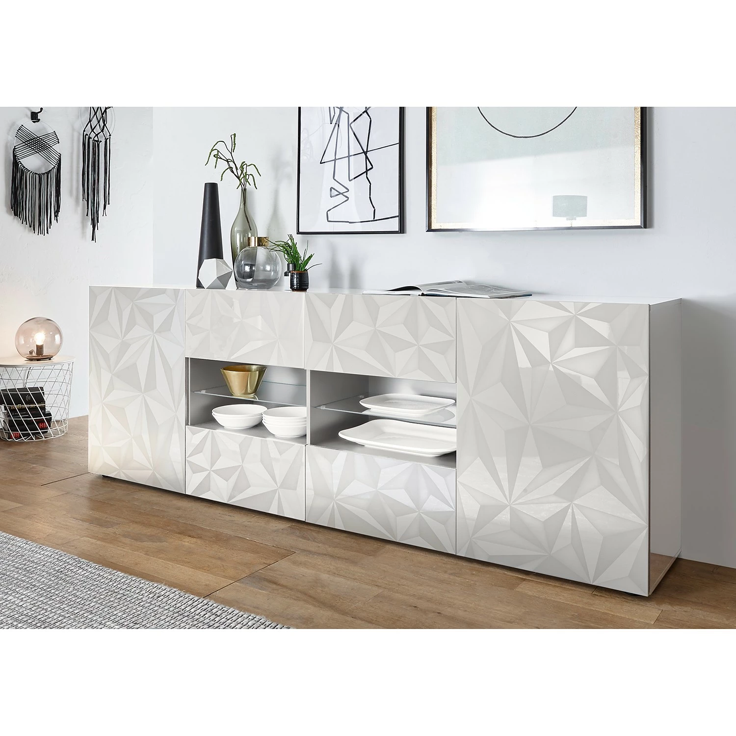 LC Spa Sideboard Prisma III - Hochglanz Weiß 2 LC Spa Sideboard Prisma III - Hochglanz Weiß – Bild 2