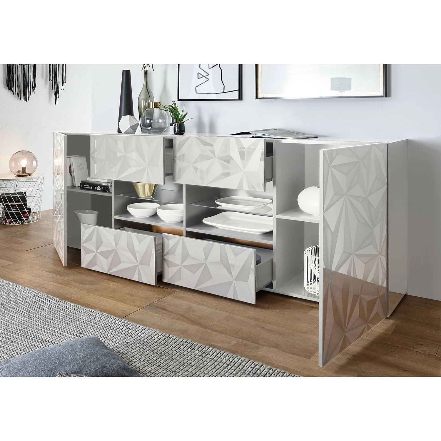 LC Spa Sideboard Prisma III - Hochglanz Weiß 3 LC Spa Sideboard Prisma III - Hochglanz Weiß – Bild 3