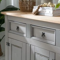 Maison Belfort Sideboard Finca Rustica - Kiefer massiv - Kiefer Grau -Wohnzimmermöbel boutique en ligne 1000178029 200511 13145200003 DETAILS P000000001000178029