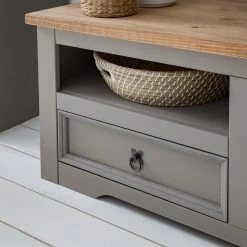 Maison Belfort TV-Lowboard Finca Rustica II - Kiefer massiv - Kiefer Grau -Wohnzimmermöbel boutique en ligne 1000178053 200507 14182100012 DETAILS P000000001000178053