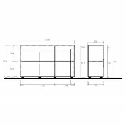 LC Spa Sideboard Easy I - Hochglanz Weiß -Wohnzimmermöbel boutique en ligne 1000178263 190807 07483700008 SKETCH DETAILS P000000001000178263 sketch