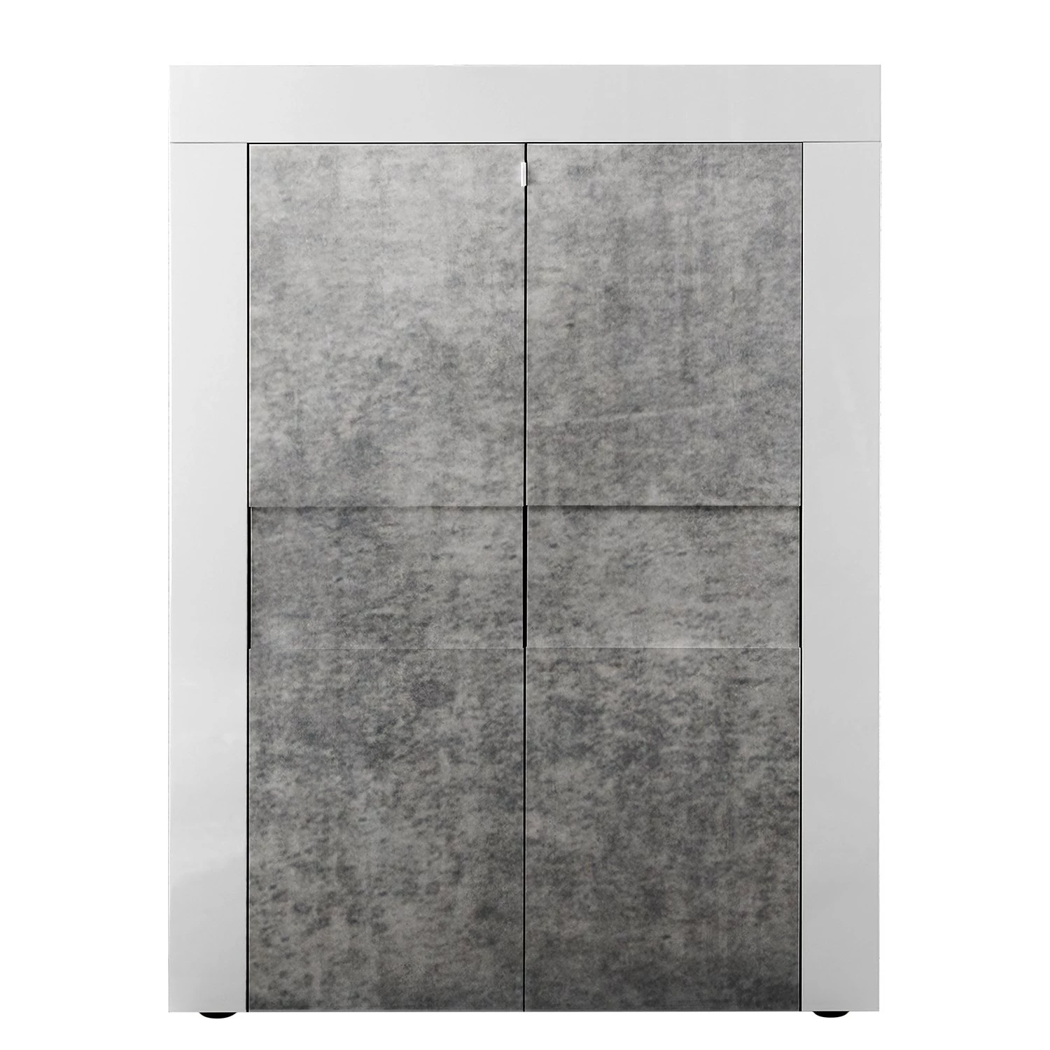 LC Spa Highboard Easy - Hochglanz Weiß / Beton Dekor 1 LC Spa Highboard Easy - Hochglanz Weiß / Beton Dekor
