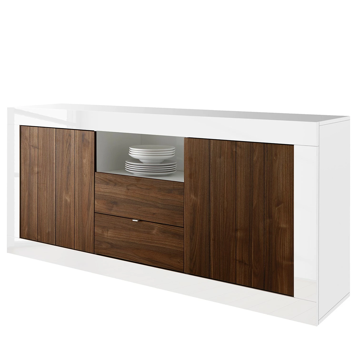 LC Spa Sideboard Urbino I - Nussbaum Dekor / Weiß 1 LC Spa Sideboard Urbino I - Nussbaum Dekor / Weiß